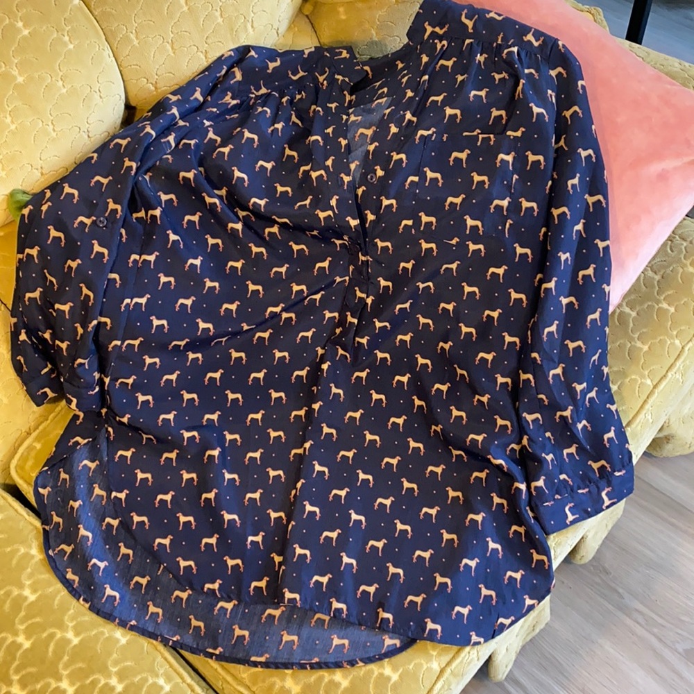 Dog print blouse